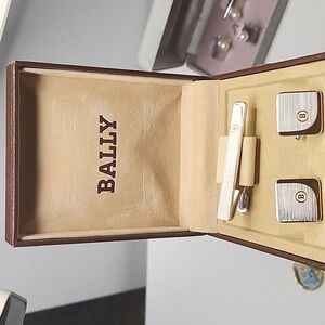 BALLY CUFFLINKS Set GOLD/SILVER TONE made in Germany